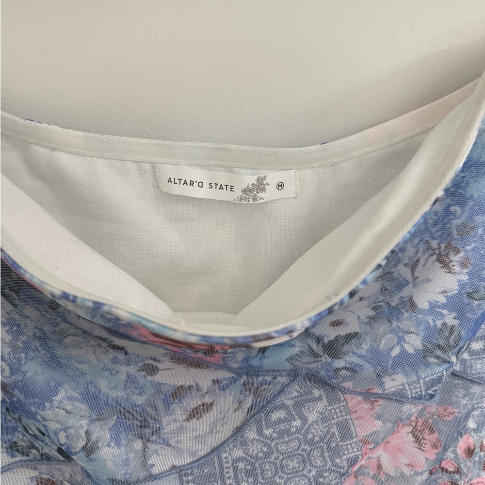 Altar'd State Strapless Floral patchwork Mini Dre… - image 2